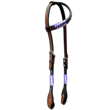 Bar H Equine Genuine Western American Leather Horse Premium Headstall & Breast Collar Set